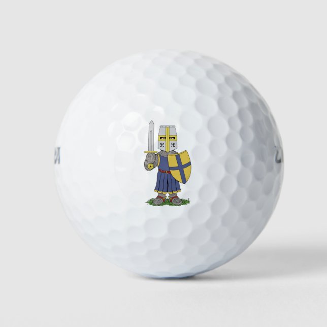 Cute Medieval Knight Golf Balls (Front)