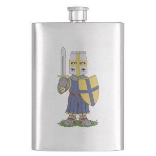 Cute Medieval Knight Hip Flask