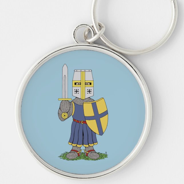 Cute Medieval Knight Keychain (Front)