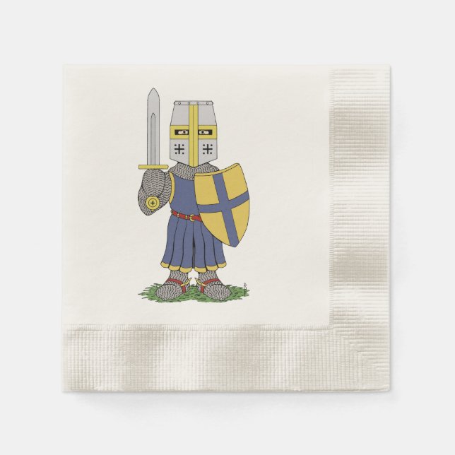 Cute Medieval Knight Napkin (Front)