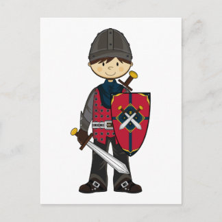 Cute Medieval Knight Postcard