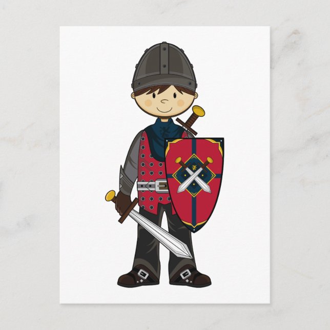 Cute Medieval Knight Postcard (Front)