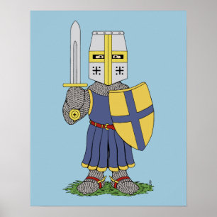 Cute Medieval Knight Poster