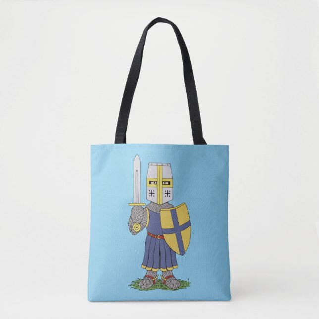 Cute Medieval Knight Tote Bag (Front)