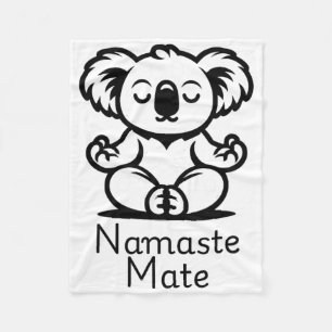 Cute Meditating Aussie Koala Bear In Yoga Pose, Na Fleece Blanket