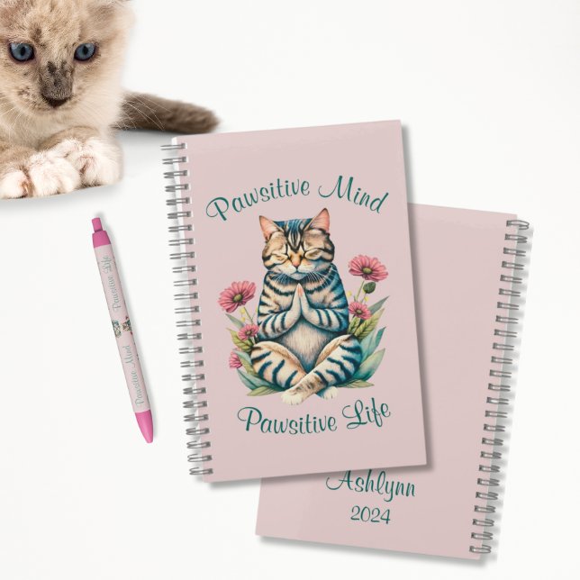 Cute Meditation Cat LOA Manifesting Gratitude  Notebook (Cute Meditating Cat LOA Manifesting Gratitude Journal Notebook Diary)