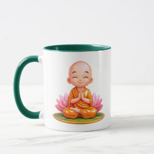 Cute Meditation Monk Child Mug