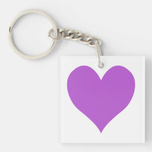 Cute Medium Orchid Heart Keychain