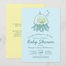 Cute méduse Baby shower Kawaii Invitation