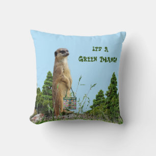 Cute Meerkat animal - Throw Pillow