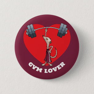 Cute Meerkat Gym Lover Funny Weightlifting Cartoon 2 Inch Round Button