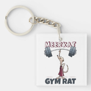 Cute Meerkat Gym Rat Funny Weightliftlifter Cartoo
