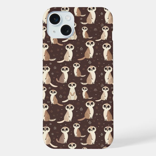 Cute Meerkat Pattern iPhone Case (Back)