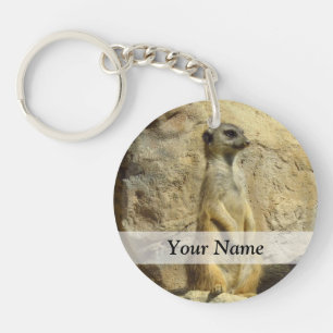 Cute meerkat photograph keychain