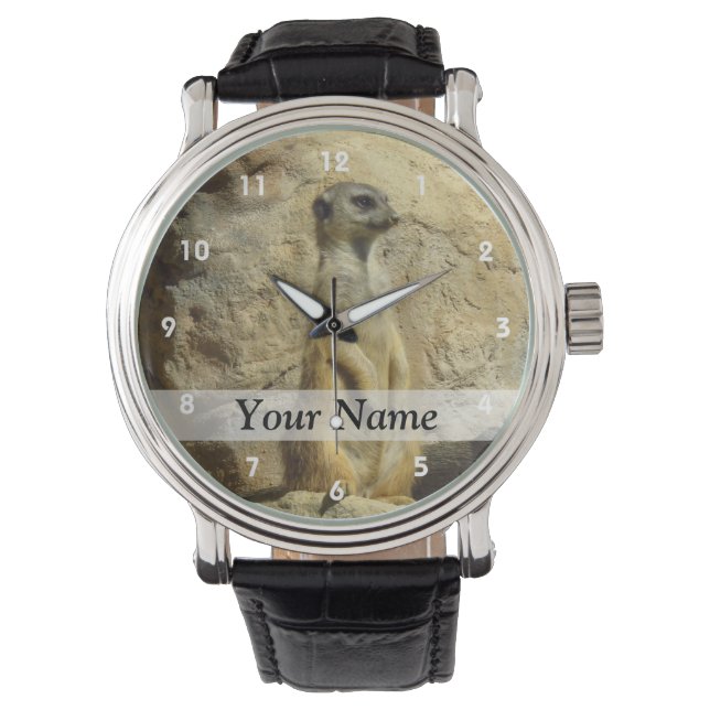 Cute meerkat photograph watch (Front)