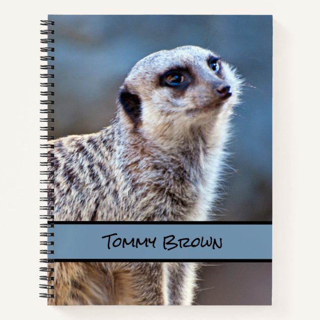 Cute Meerkat Posing Photograph Personalized Notebook (Front)