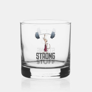 Cute Meerkat Strong Stuff Weightlifting Cartoon Whiskey Glass