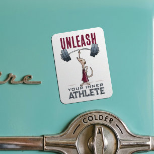 Cute Meerkat Unleash Your Inner Athlete Cartoon Magnet