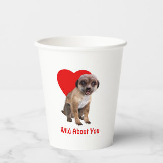 Cute Meerkat Valentine Heart Wild About You Paper Cups