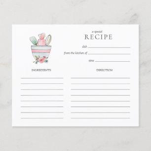Cute mélange bol avec ustensiles Carte de recettes