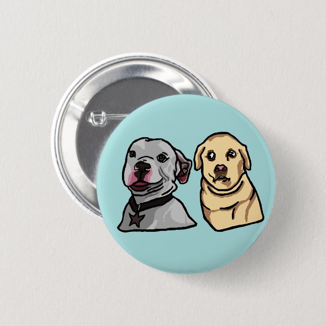 Cute Meme Dogs 2 Inch Round Button (Front & Back)
