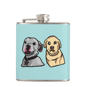 Cute Meme Dogs Hip Flask