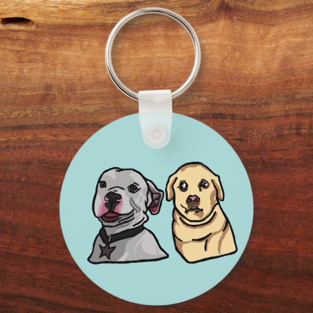 Cute Meme Dogs Keychain (Front)