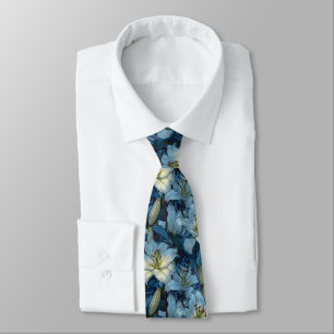 Cute Mens Fashion Lilies Tie
