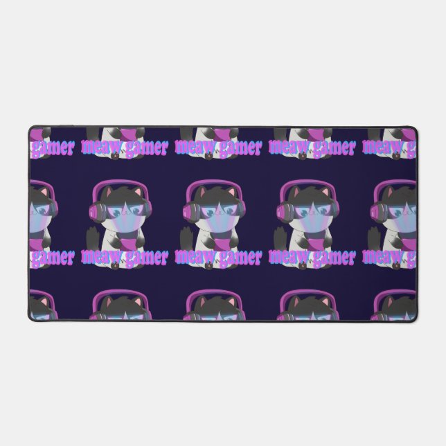 Cute Meow Gamer Cat - Kawaii Gaming Kitten (Recto)