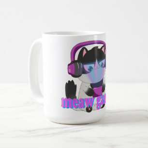 Cute Meow Gamer Cat - Kawaii Gaming Kitten Coffee Mug
