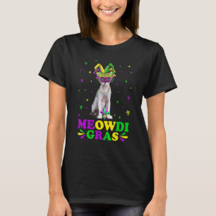 Cute Meowdi Gras Devon Rex Cat Carnival Mask Mardi T-Shirt