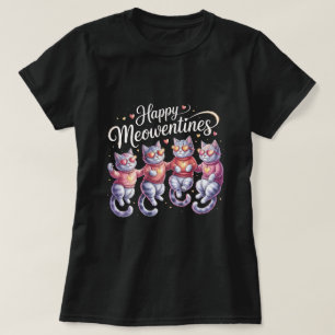 Cute Meowloween Cats T-Shirt, Adorable Feline Frie T-Shirt