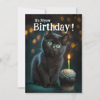 Cute Meowy Birthday Invitation, Customizable Invitation