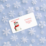 Cute Meowy Cat Christmas Return Address Label<br><div class="desc">"Meowy Christmas!” An adorable winking kitty decorates this delightful and cheery Christmas return address label, wishing a very meowy Christmas to all. The design is from a fun retro watercolor image. We hope this brings a smile to your face and you want to use it on your envelopes and packages....</div>