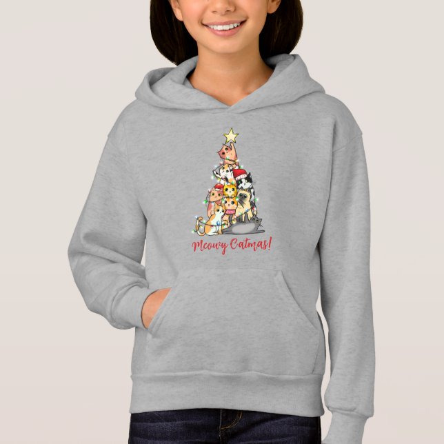 Cute Meowy Catmas Cats Christmas Tree (Front)