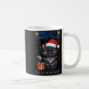 Cute Meowy Christmas Cat – Kawaii Holiday Kitty Te Coffee Mug