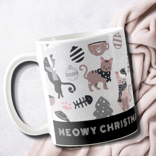 Cute Meowy Christmas Cat Mug