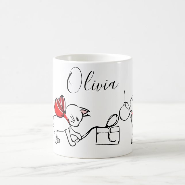 Cute Meowy Christmas Kitties Coffee Mug (Center)