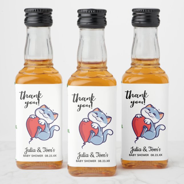 Cute Merci Baby shower Liquor Étiquette bouteille (Bouteilles)