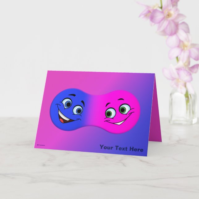 Cute Merging Lovers Card (Orchid)