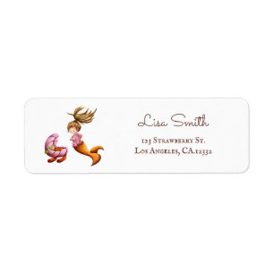 Cute Mermaid Baby Announcement Return Address