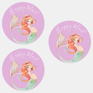 CUTE MERMAID BABY SHOWER Pink Labels
