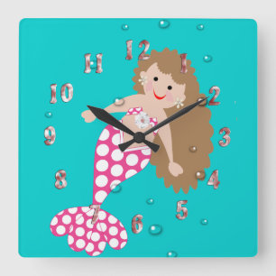 Cute Mermaid Decor Wall Clock