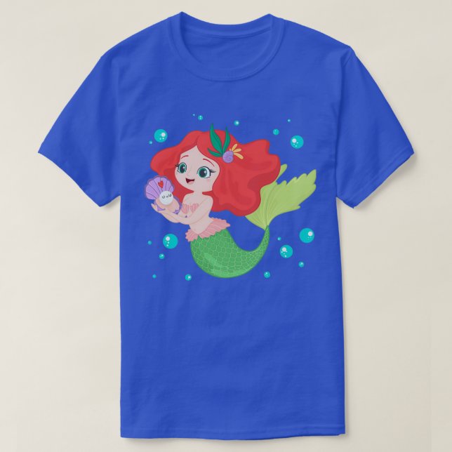 Cute Mermaid Design T-Shirt (Design Front)