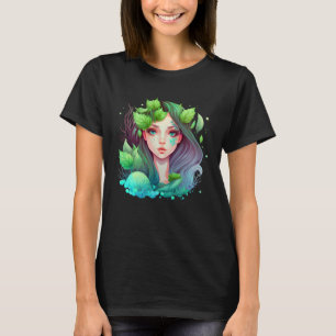 Cute mermaid fairy seaweed plants water sea fantas T-Shirt