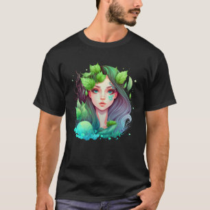 Cute mermaid fairy seaweed plants water sea fantas T-Shirt
