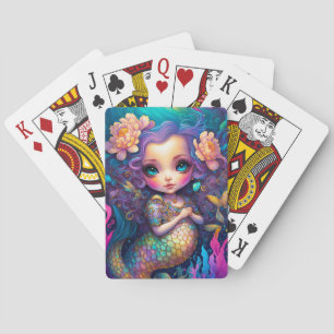 Cute Mermaid Fantasy Art Playing Cards