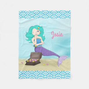 Cute Mermaid Fleece Blanket