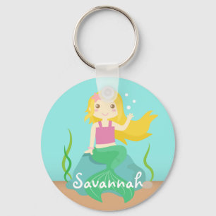 Cute Mermaid from the Ocean, For Girls Keychain