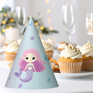 Cute Mermaid Girl Birthday Party Hat